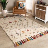 Baxton Studio Cremono-BeigeMulti-Rug Baxton Studio Cremono Modern and Contemporary Multi-Colored Hand-Tufted Wool Area Rug